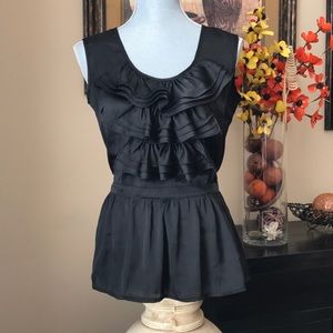 Black Ruffled Top